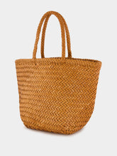 Dragon Diffusion Camel Grace Small Woven Leather Basket Bag