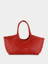 Dragon Diffusion Poppy Red Nantucket Big Woven Leather Tote