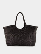Dragon Diffusion Nantucket Optical Woven Leather Tote in Black