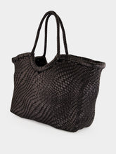 Dragon Diffusion Nantucket Optical Woven Leather Tote in Black