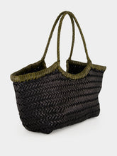 Dragon Diffusion Nantucket Small Black and Khaki Woven Tote