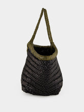 Dragon Diffusion Nantucket Small Black and Khaki Woven Tote