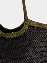 Dragon Diffusion Nantucket Small Black and Khaki Woven Tote