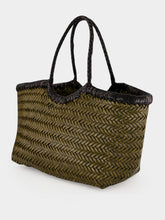 Dragon Diffusion Nantucket Small Khaki and Black Woven Tote