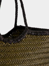 Dragon Diffusion Nantucket Small Khaki and Black Woven Tote