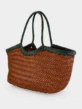 Dragon Diffusion Nantucket Small Tan and Green Woven Tote