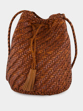 Dragon Diffusion Tan Pompom Double Jump Hand-Crocheted Bag