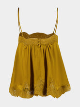 Zimmermann Chartreuse Clash Silk Satin Lace Camisole