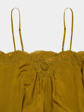 Zimmermann Chartreuse Clash Silk Satin Lace Camisole