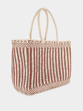 Bali Big Sand and Bordeaux Leather Basket Bag