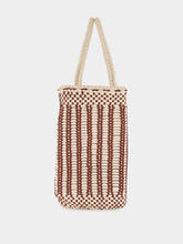 Dragon Diffusion Bali Big Sand and Bordeaux Leather Basket Bag