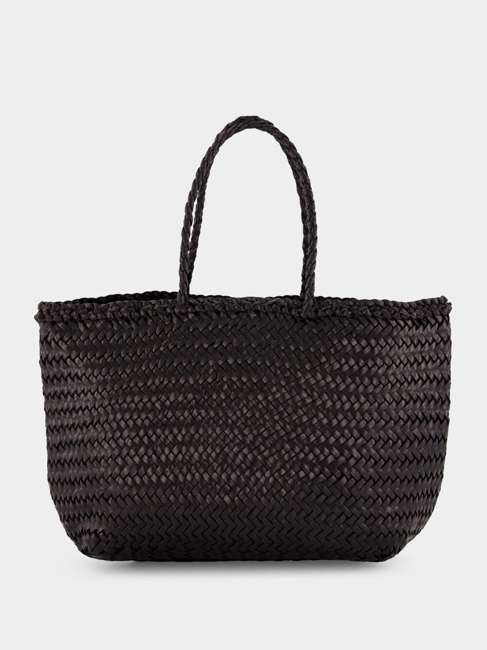 Black Grace Mini Woven Leather Basket Bag