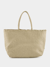 Dragon Diffusion Cream Woven Leather Shoulder Bag