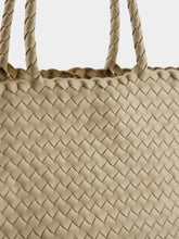 Dragon Diffusion Cream Woven Leather Shoulder Bag
