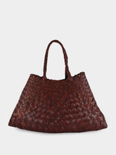 Dragon Diffusion Santa Croce Small Handwoven Brown Leather Tote