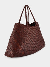 Dragon Diffusion Santa Croce Small Handwoven Brown Leather Tote