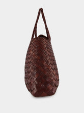 Dragon Diffusion Santa Croce Small Handwoven Brown Leather Tote