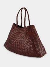 Dragon Diffusion Santa Croce Small Handwoven Brown Leather Tote