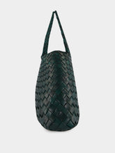Dragon Diffusion Santa Croce Small Handwoven Forest Green Leather Tote