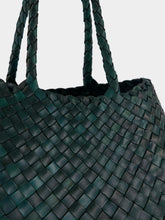Dragon Diffusion Santa Croce Small Handwoven Forest Green Leather Tote