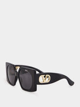 Valentino Garavani Black Vain Bold Sunglasses in Recycled Acetate
