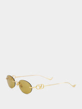 Valentino Garavani Gold and Brown Bejewelled Metal Sunglasses