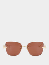 Valentino Garavani Gold and Brown Bejewelled Metal Sunglasses