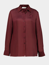 Zimmermann Wine Luna Satin Silk Shirt