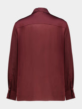 Zimmermann Wine Luna Satin Silk Shirt