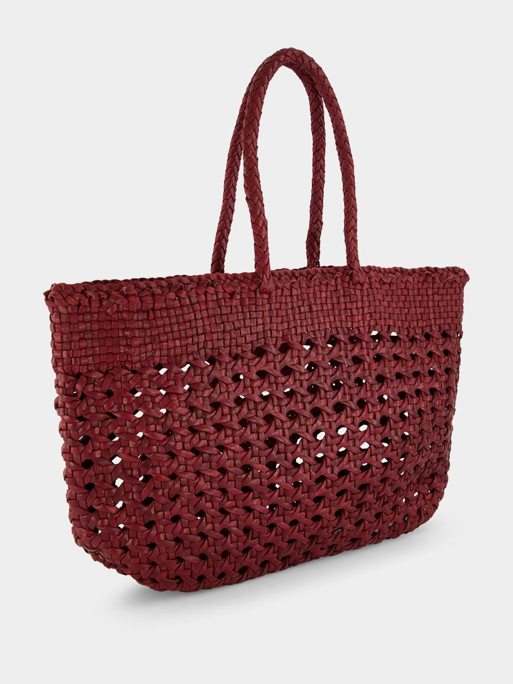 Bordo Cannage Kanpur Handwoven Leather Tote