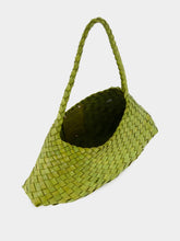 Dragon Diffusion Bamboo Green Woven Leather Baguette Bag
