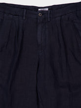 Boglioli Navy Blue Straight-Fit Linen Trousers