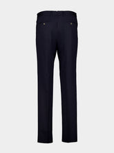 Boglioli Blue Stretch Wool Tailored Trousers