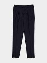 Boglioli Blue Stretch Wool Tailored Trousers
