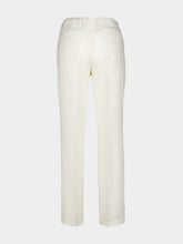 Boglioli White Linen Straight Fit Trousers