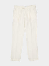 Boglioli White Linen Straight Fit Trousers