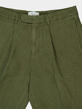 Boglioli Khaki Green Linen Shorts