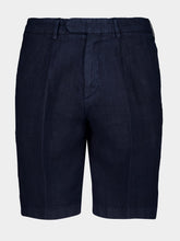 Boglioli Navy Blue Linen Shorts