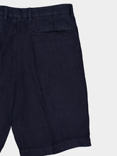 Boglioli Navy Blue Linen Shorts