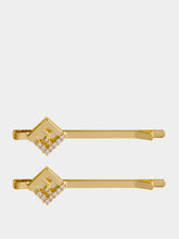 Fendi Gold FF Crystal Hair Clips Set
