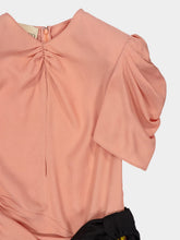 Valentino Garavani Pink Draped Midi Dress with Contrast