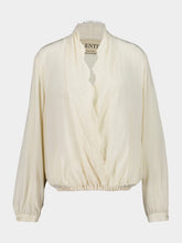 Valentino Garavani Vanilla Silk Long-Sleeve Top