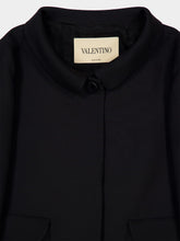 Valentino Garavani Black Crepe Couture Jacket with V Detail