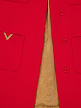 Valentino Garavani Red Drill Double Cape with V Gold