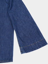 Valentino Garavani Blue Denim Chambray V-Neck Shirt