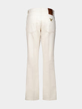 Valentino Garavani Ivory Cotton Flared Denim Trousers