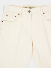 Valentino Garavani Ivory Cotton Flared Denim Trousers