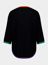 Valentino Garavani Black Long-Sleeve Wool Top with V Detail