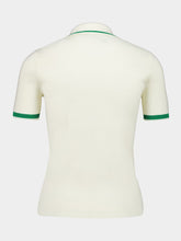Valentino Garavani Ivory and Green Short-Sleeve Cotton Polo