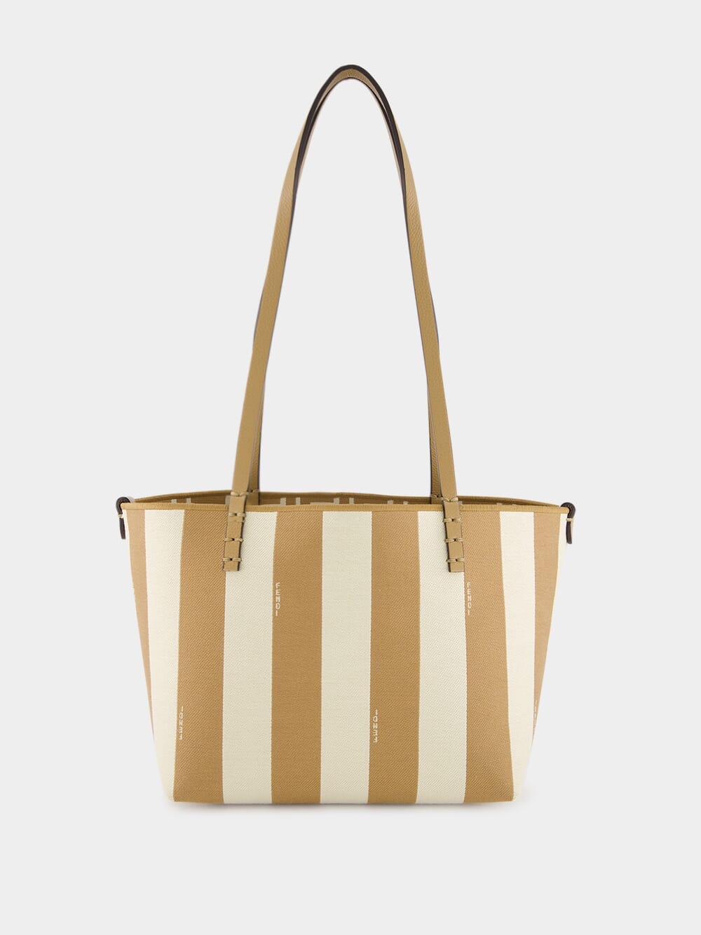 Reversible Pequin and Beige FF Small Shopper
